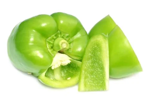 Green Slice Capsicum Stock Photos