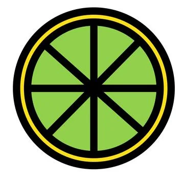 Green slice lime flat Stock Illustration