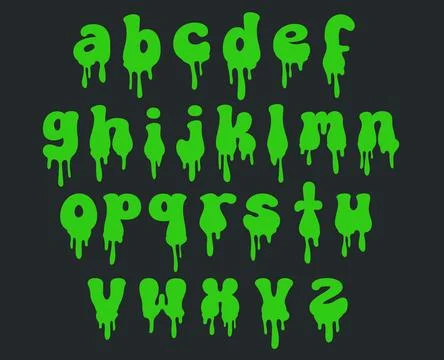 Green slime font Stock Illustration