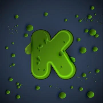 Green slime font, vector Illustrazione stock