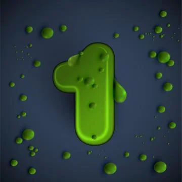 Green slime font, vector Stock Illustration
