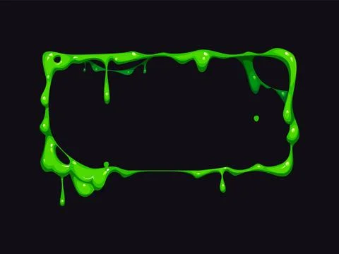 Green slime frame, toxic ooze, mucus sludge border Stock Illustration