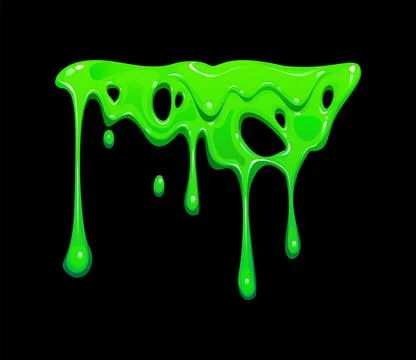 Green slime melting splash drips melty toxic gooey Stock Illustration