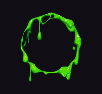 Green slime toxic ooze circular frame border Illustrazione stock