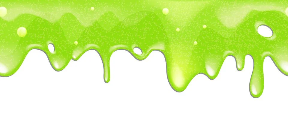 Green slime vector seamless border, glitter background Stock Illustration