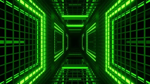 Green Slow Strobe Grate Tunnel Background VJ Loop in 4K Stock Footage 323861309