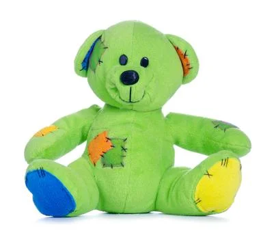 Green small soft toy bear Stock Photos