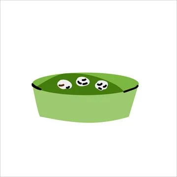 Green small tart bisquit with nuts - sweet matcha Stock Illustration