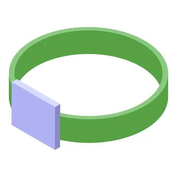 Green smart bracelet with sensor measuring vital signs Stock Illustration