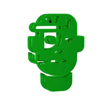 Green Smart glasses mounted on spectacles icon isolated on transparent back.. イラスト素材