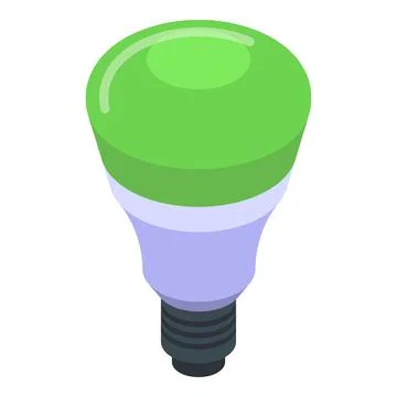 Green smartbulb icon isometric vector. Smart lightbulb Illustrazione stock