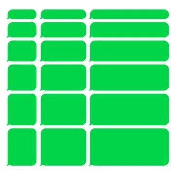 Green Smartphone SMS Chat Blank Bubbles Set. Vector 스톡 일러스트