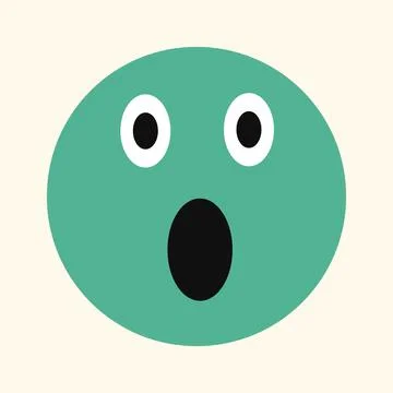 Green smiley surprise on a light background for chatting Stock Illustration