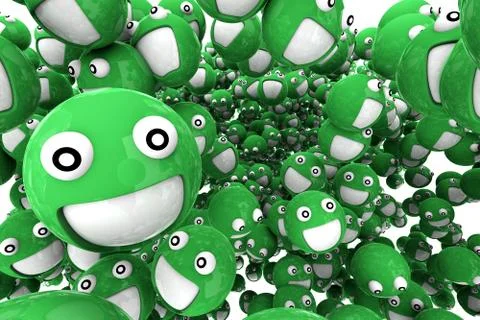 Green smilies Stock Illustration