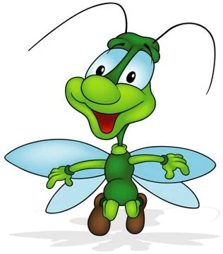 Green Smiling Bug Stock Illustration