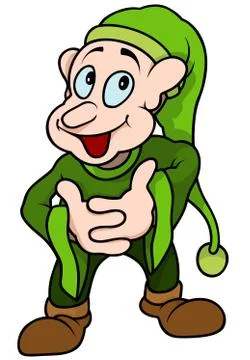 Green Smiling Dwarf Illustrazione stock