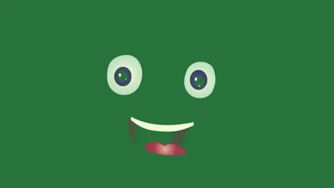 Green Smiling Face Smiling on Green Screen Background Vídeo Stock 338024053