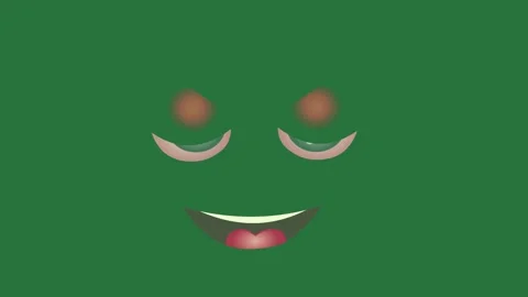 Green Smiling Face Smiling on Green Screen Background 库存影片 338024105