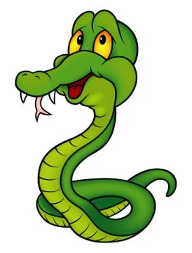 Green Smiling Snake Stock Illustration