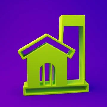 Green Smithy workshop interior icon isolated on purple-blue background. Min.. Stock Illustration