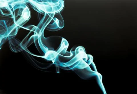 Green smoke on black background Stock Photos