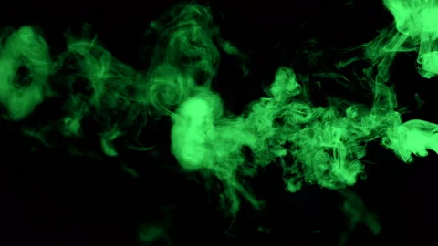 Green smoke on black isolated background Stock Footage 96563148