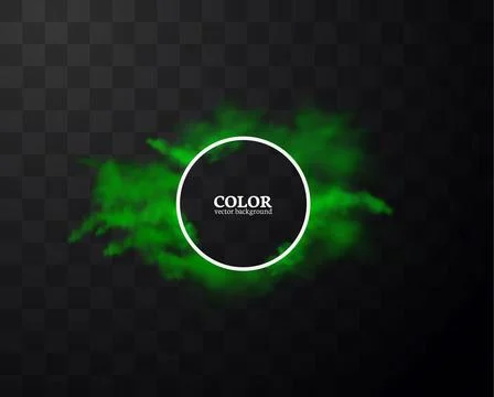 Green smoke cloud vector illustration with circle Stock Illustration