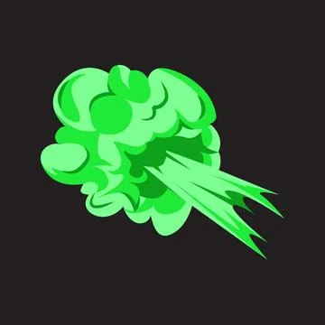 Green smoke clouds exploding motion design illustration Stock Illustration
