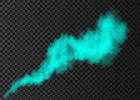 Green smoke explosion special effect  isolated on transparent background. Illustrazione stock