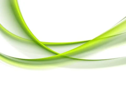 Green smooth blurred waves on white background Green smooth blurred waves ... Stock Photos