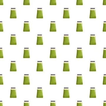 Green smoothie bottles seamless pattern for healthy lifestyle Stock Illustration