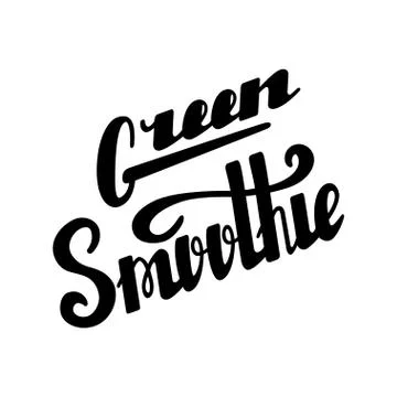 Green smoothie hand written lettering Stock Illustration