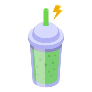 Green smoothie icon isometric vector. Shake detox Stock Illustration