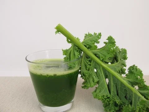 Green smoothie with kale Stock Photos