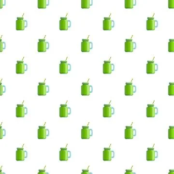 Green smoothie mason jar pattern for healthy lifestyle Stock Illustration