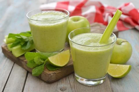 Green smoothie Stock Photos