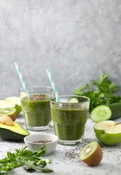 Green smoothies Stock Photos