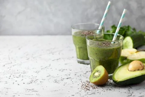 Green smoothies Stock Photos