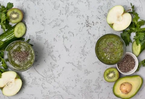 Green smoothies Stock Photos