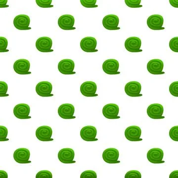 Green snail shell spiral pattern repeating background Illustrazione stock