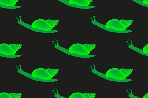 Green Snails Illustration Seamless Pattern Stockillustratie