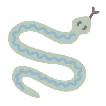 Green snake boho style Stock Illustration