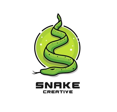 Green snake with circle symbol Illustration