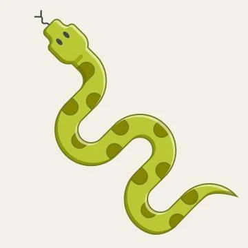Green snake crawling Illustration