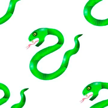 Green Snake Seamless Background Stock Illustration