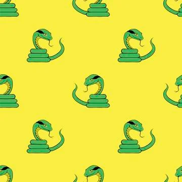 Green Snake Seamless Pattern Stock Illustration