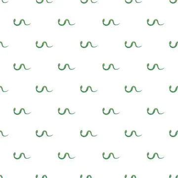Green snake seamless repeating pattern on white background Stock Illustration
