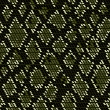 Green Snake Skin Seamless Pattern Wild Animal Background 库存插图