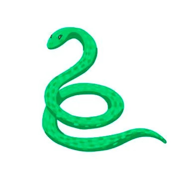 Green Snake. Vector cartoon flat style illustration Stock Illustration