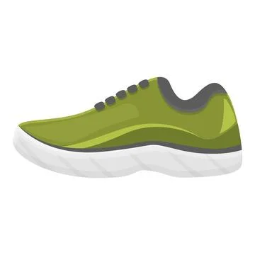 Green sneaker standing on white background Illustrazione stock